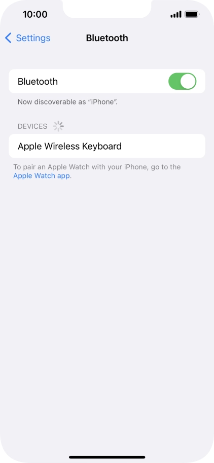 Press the required Bluetooth device and follow the instructions on the screen to pair the device with your phone.