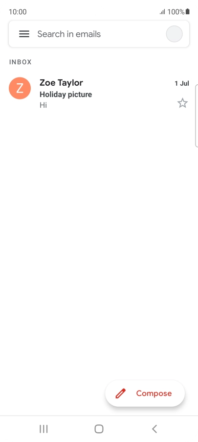 Press the email account icon.