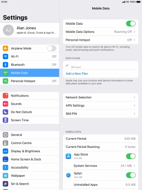 Press Mobile Data Options.