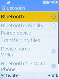 Select Bluetooth to turn on Bluetooth.