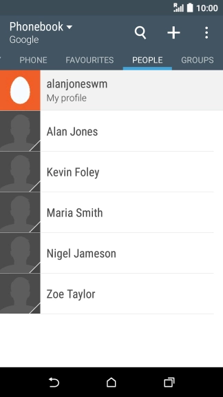 Press the new contact icon.