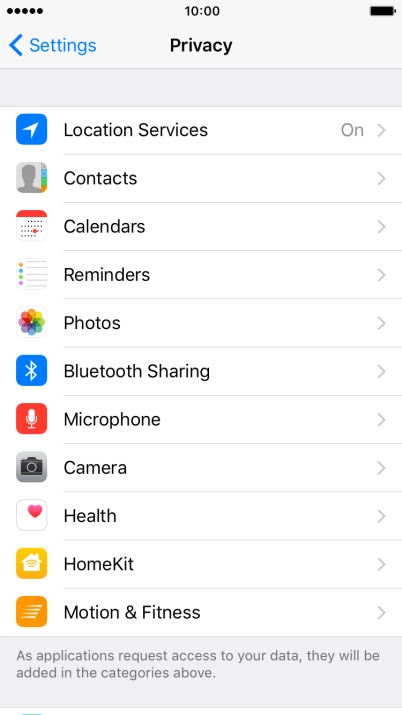 Press Location Services.