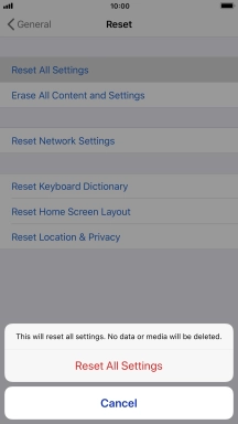 Press Reset All Settings.