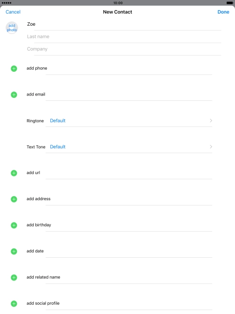 Press Last name and key in the last name.