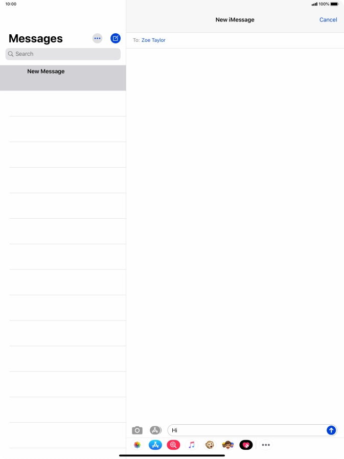 Press the send icon.