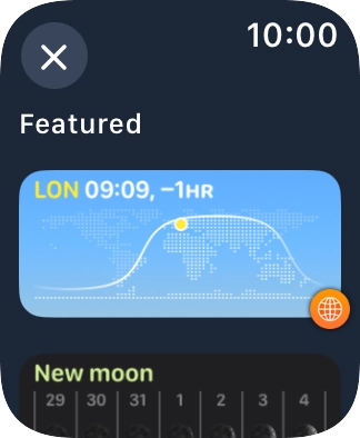 Press the required widget.
