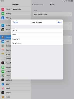Press Description and key in the required name. Press Description and key in the required name.