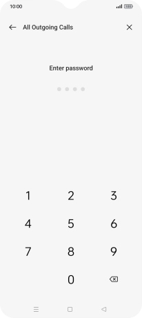 Key in your barring password. The default barring password is 0000.