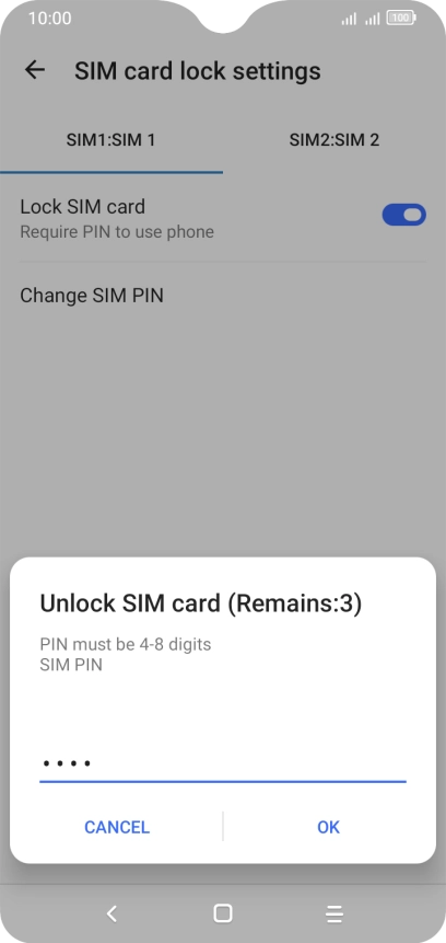 Key in your PIN and press OK.