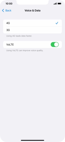 Press the required network mode.