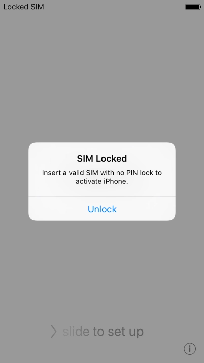 If your SIM is locked, press Unlock.