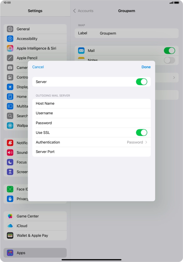 Press Authentication.