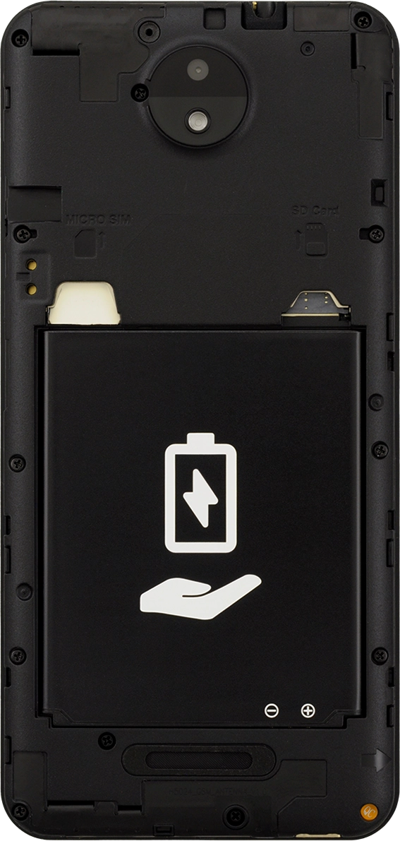 Take hold of the top of the battery and remove it.