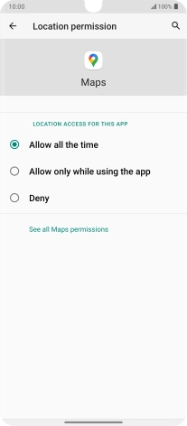 Press the required setting.