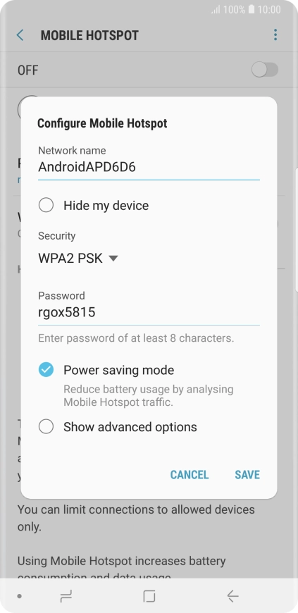 Press the field below 