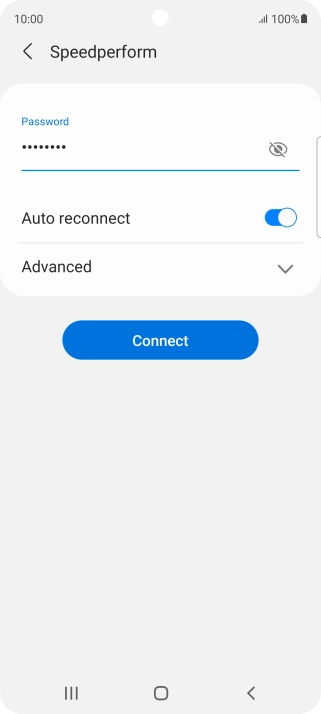 Key in the password for the Wi-Fi network and press Connect.
