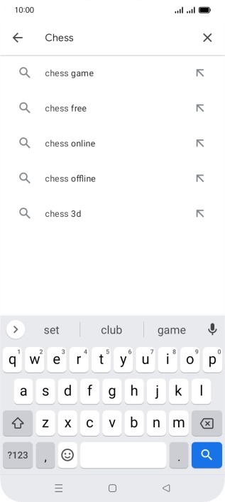 Key in the name or subject of the required app and press the search icon.
