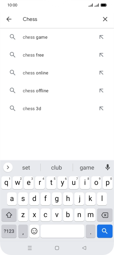 Key in the name or subject of the required app and press the search icon.