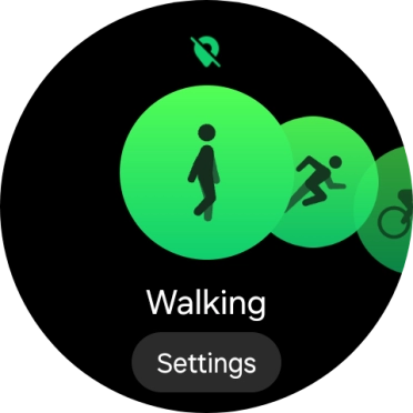 Drag your finger right or left to select the required activity.