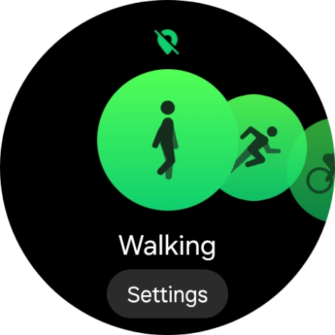 Drag your finger right or left to select the required activity.