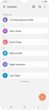 Press the new contact icon.