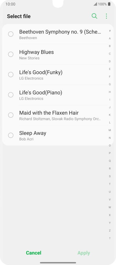 Press the required ring tones to hear them.