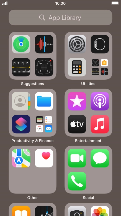 Press the required app.