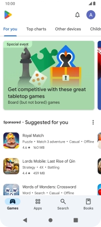 Press the profile icon.