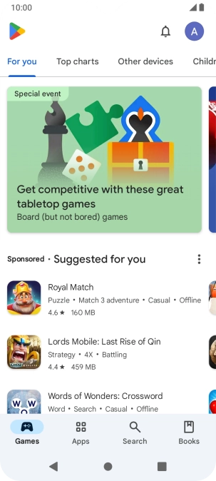 Press the profile icon.