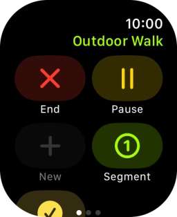 Press End to stop your training activity.