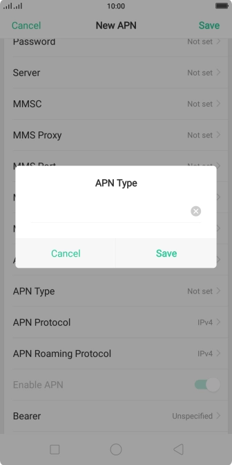Key in default and press Save.