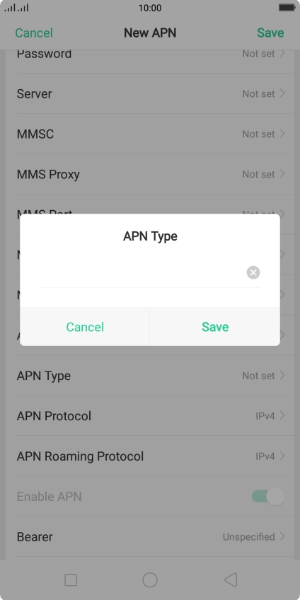 Key in default and press Save.