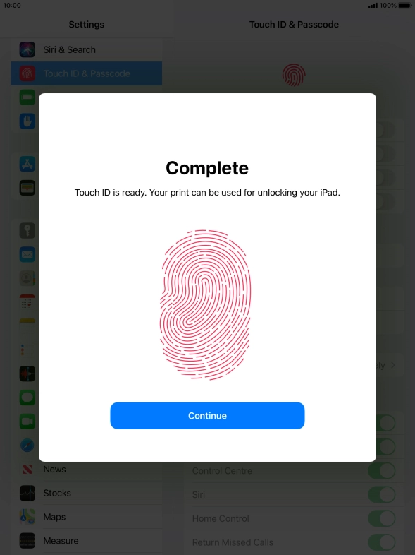 Press Continue. If you haven't previously selected a lock code, key in a code of your own choice twice. Press Continue. If you haven't previously selected a lock code, key in a code of your own choice twice.