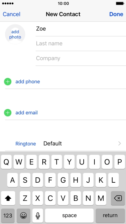 Press Last name and key in the last name.