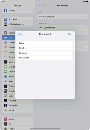 Press Description and key in the required name.