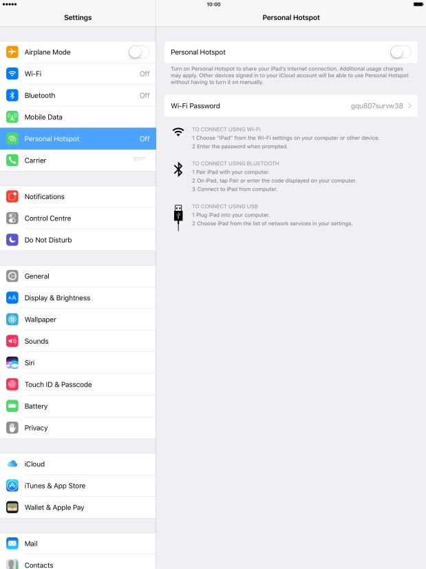 Press the indicator next to 
