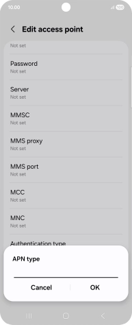 Key in default and press OK.