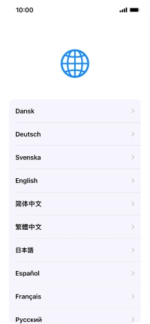 Press the required language.