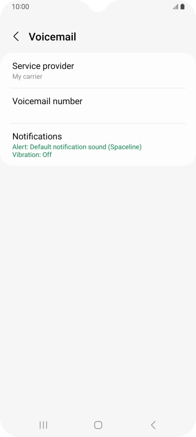 Press Voicemail number.