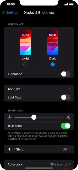 Press the indicator next to 