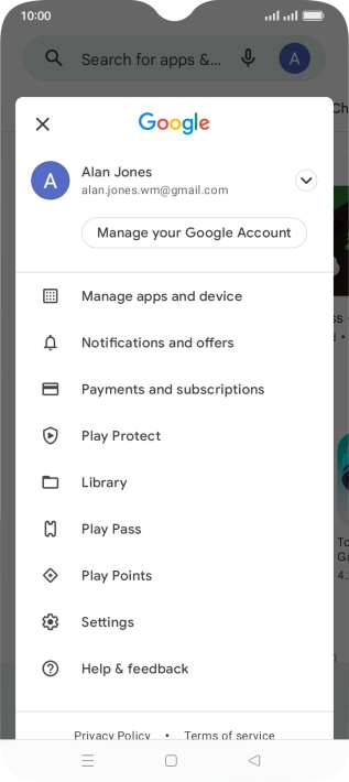 Press Manage apps and device.