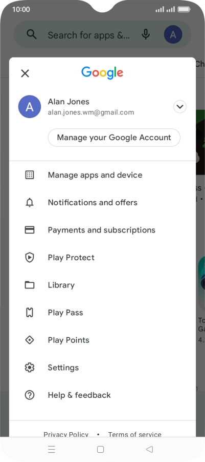 Press Manage apps and device.