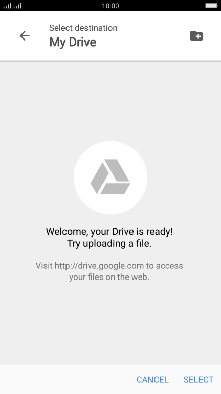 To create a new folder, press the new folder icon and follow the instructions on the screen to create a new folder.