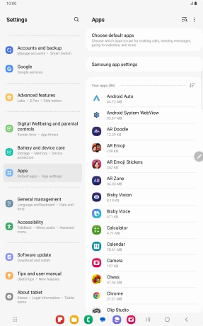 Press the required app. Press the required app.