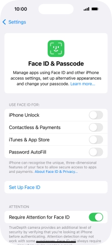 Press Set Up Face ID.