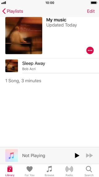 Hard press and hold the required audio file until a pop-up menu is displayed.