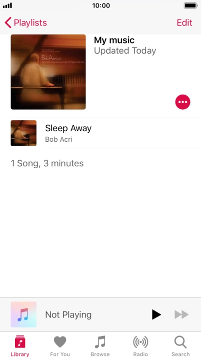 Hard press and hold the required audio file until a pop-up menu is displayed.