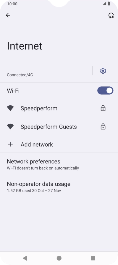 Press the required Wi-Fi network.