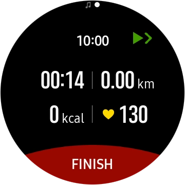 Press FINISH to end an activity.