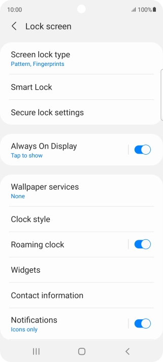 Press Screen lock type and key in the additional phone lock code you created earlier.